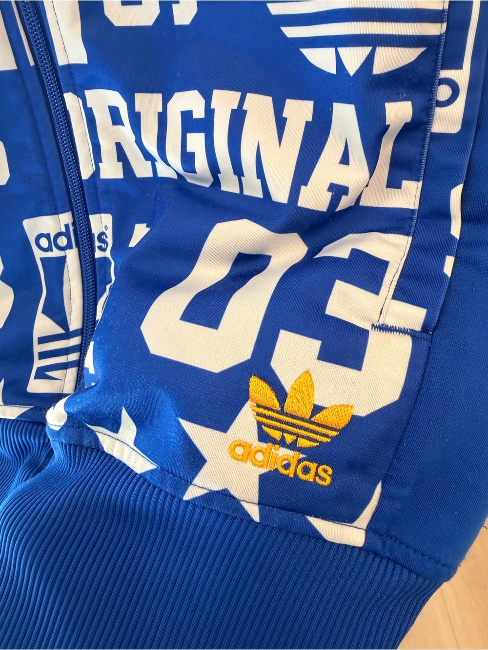 Adidas Originals All Over Print Blue Track Jacket AOP 03 Trefoil Varsity Medium